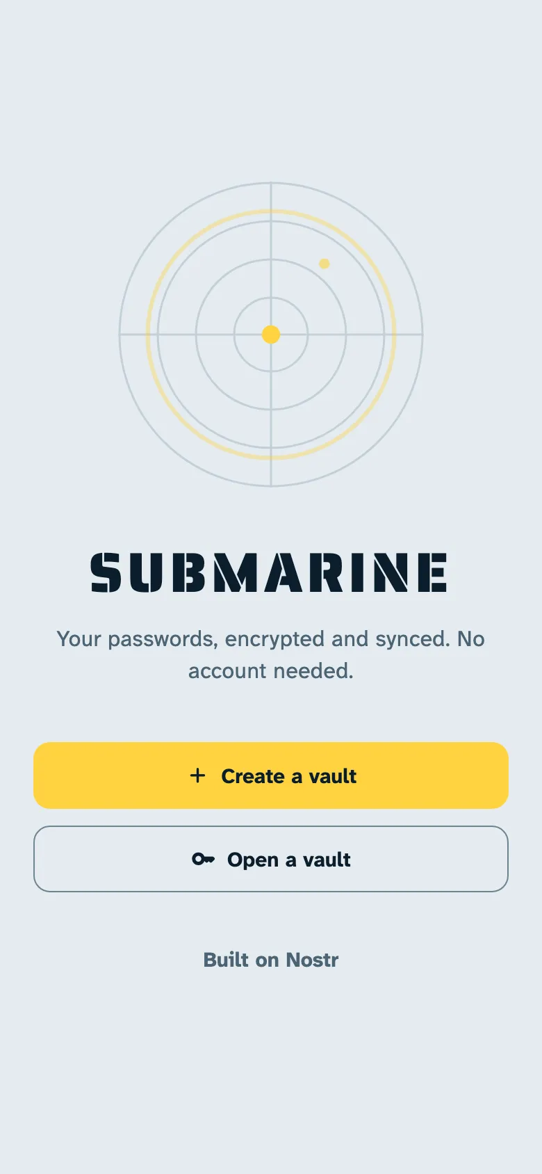 The welcome screen on a phone
